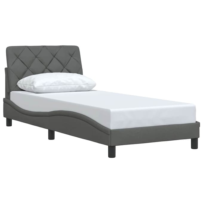 vidaXL - Bedframe - zonder - matras - 80x200 - cm - stof - donkergrijs