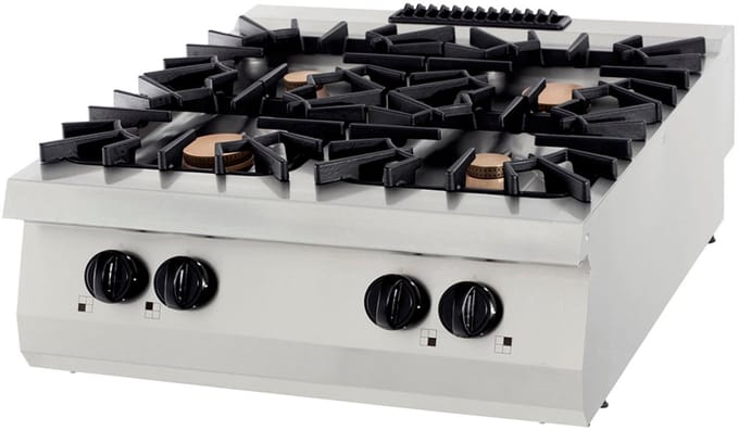 Premium Kookplaat - 4 Pitten - Dubbel - 90 cm Diep - Gas