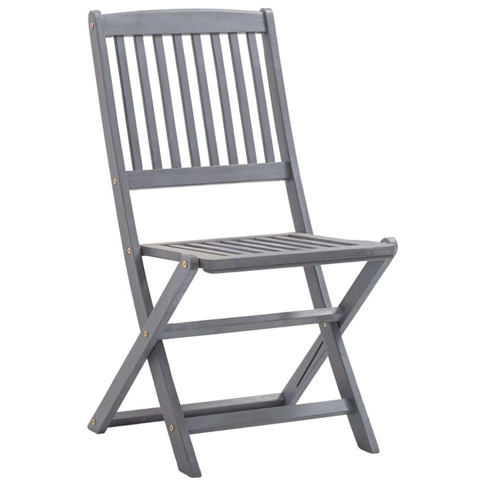 vidaXL - Inklapbare - stoelen - 6 - st - met - kussens - massief - acaciahout