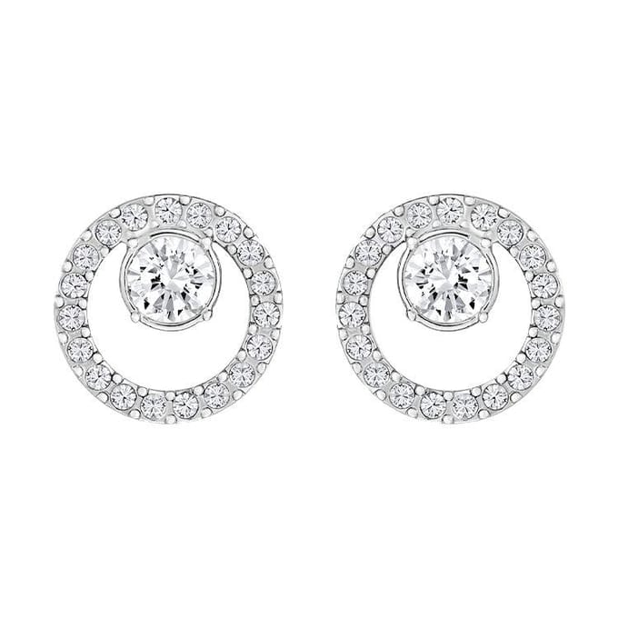 Swarovski Creativity Circle Rhodium Plated Creativity Oorbellen Damesoorbellen Wit 5201707 Box (Random Color) white