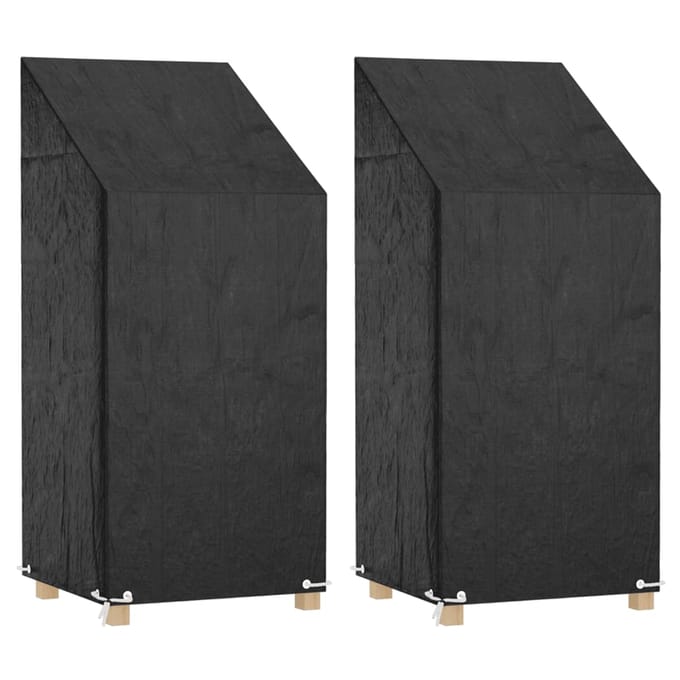 vidaXL - Tuinstoelhoezen - 2 - st - met - 8 - oogjes - 65x65x110/150 - cm - polyetheen