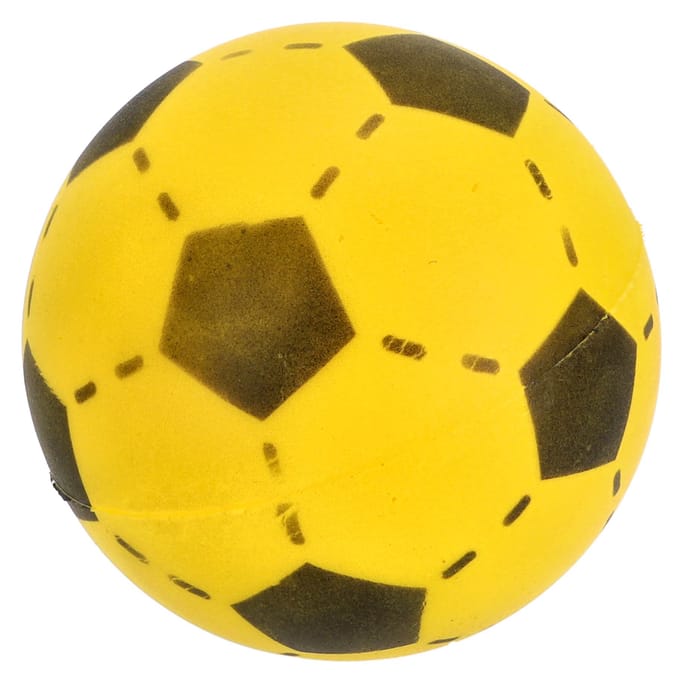 Softbal foam - voetbal print - geel- zacht - diameter 20 cm - speelgoed ballen
