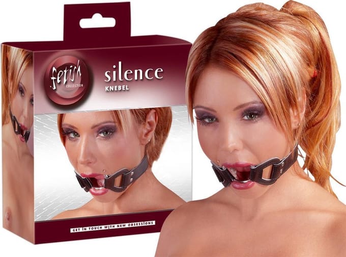 Fetish Collection – Lederen Verstelbare Ring Gag voor de Onderdanige Slaaf - Zwart