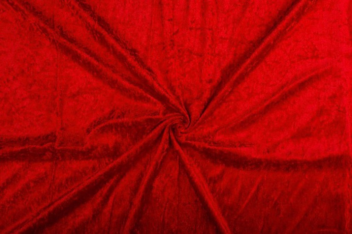 Velours de panne stof - Rood 15 - 1 meter