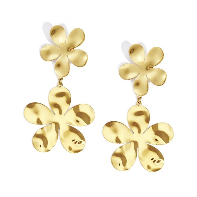 Statement flower oorbellen - bloemen oorbel - waterproof - stainless steel