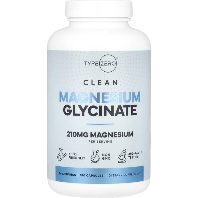 TypeZero, Clean, Magnesiumglycinaat, 210 mg, 180 capsules (70 mg per capsule)