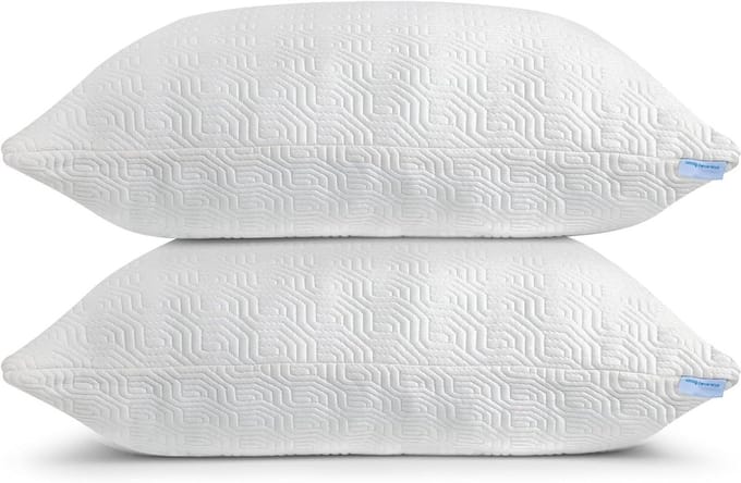 Bamboe Kussen - Traagschuim Kussen - Comfortabel Slapen - Verstelbare Vulling - Kingsize Set van 2 - Wit