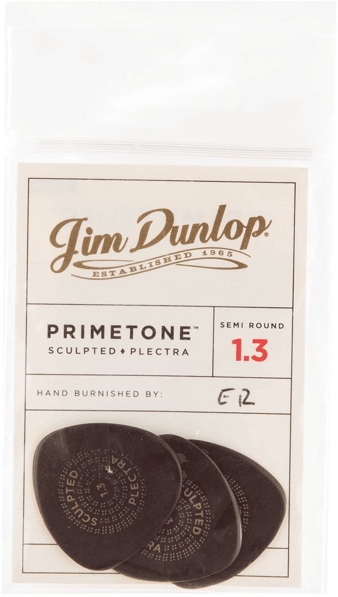 Jim Dunlop Primetone - Plectrums - Smooth Semi-Rond - Ultex 1,30 mm - Player's Pack 3 Stuks