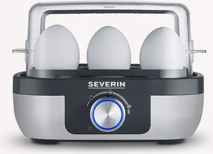 Severin EK 3169 Eierkoker – Voor 6 eieren – Pocheerinzet – Elektronische kooktijdregeling