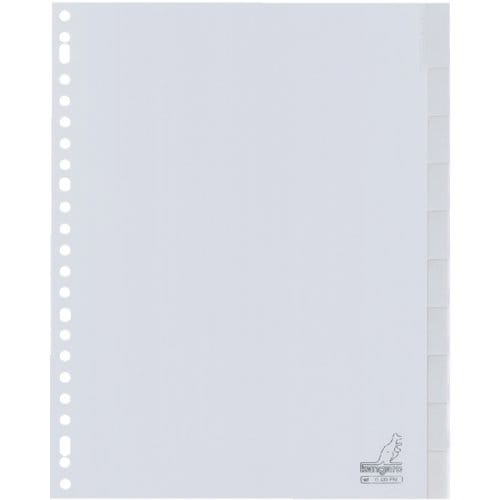Kangaro tabbladen - A4 - PP 120 micron - grijs - 23-gaats - 10-delig venster