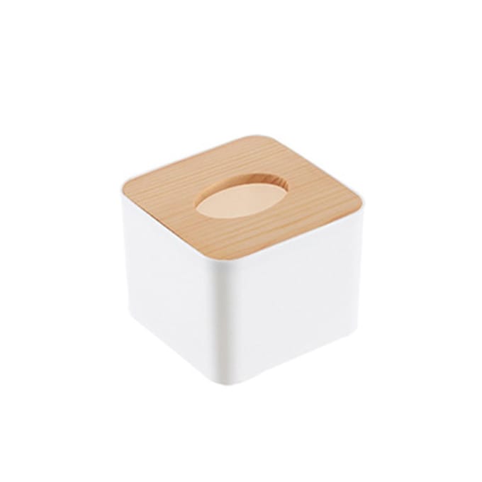 Tissueboxhouder Grote Capaciteit Afneembare Mini Tissue Opbergcontainer voor Badkamer Slaapkamer beige