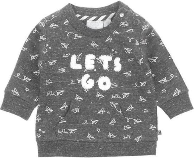 Feetje Sweater AOP Flying By Antraciet Melange MT. 68