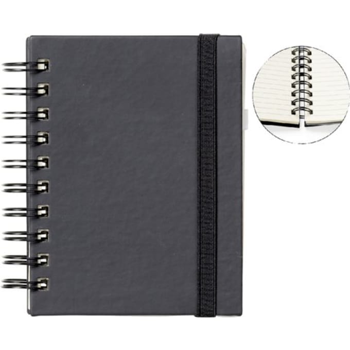 Notitieboek quantore a6 spiraal lijn 192blz 80gr Zwart
