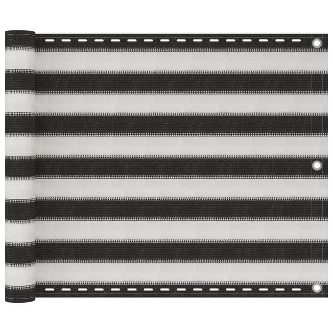vidaXL - Balkonscherm - HDPE - 75x400 - cm - antraciet - en - wit