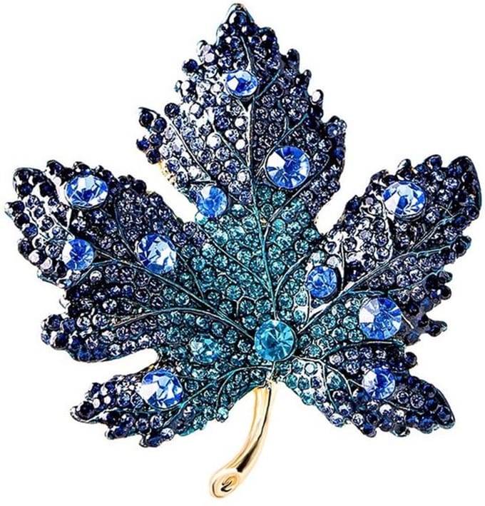 Vt products - Strass Grote Mapel Blad Broche - Elegante Bruiloft