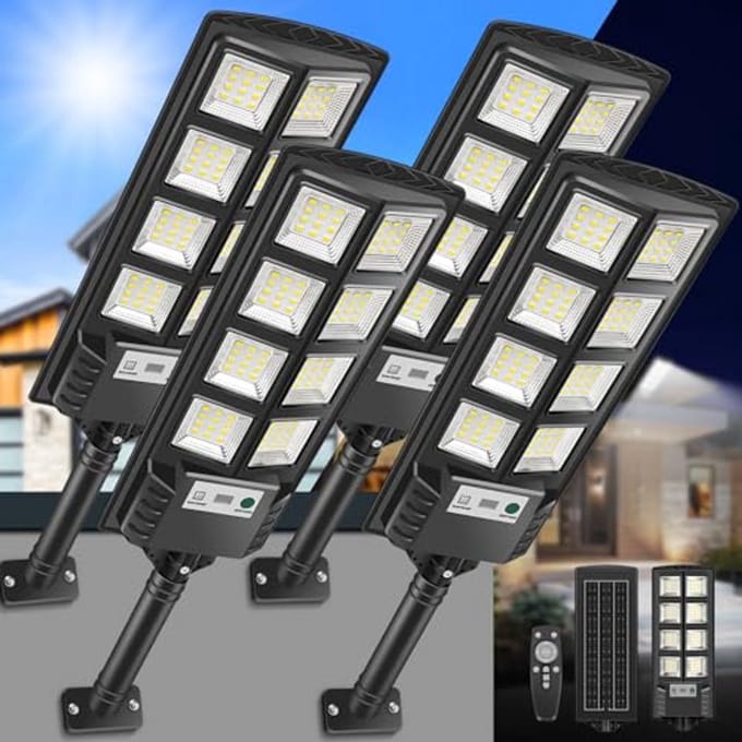 Superheldere Solarlampen voor Buiten met Bewegingssensor en Afstandsbediening – 4 Stuks