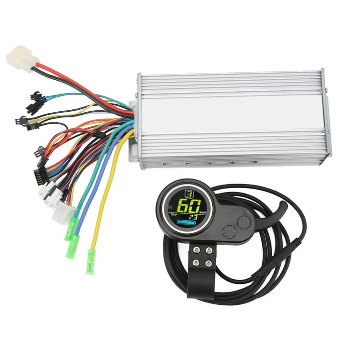 1000W 36V 48V Borstelloze Snelheidsmotorcontroller LCD Rond Display met Duimgashendel voor Elektrisch white