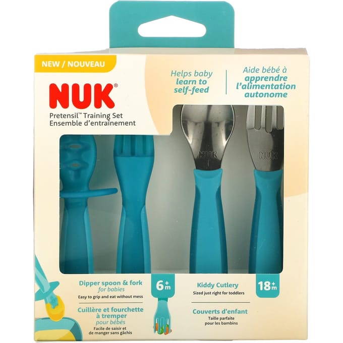 NUK, Ensemble d'exercice pour tout-petits, 6 à 18 mois et plus, ensemble de 4 pièces gray