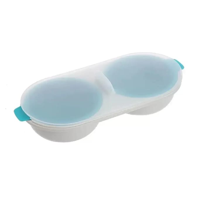 Magnetron Eierpocher Gestoomde Eierbeker Dubbele Beker Ei Gestoomd Keukenhulpje Onsen Tamago Maker Kookgerei Lotus Eierbereider white
