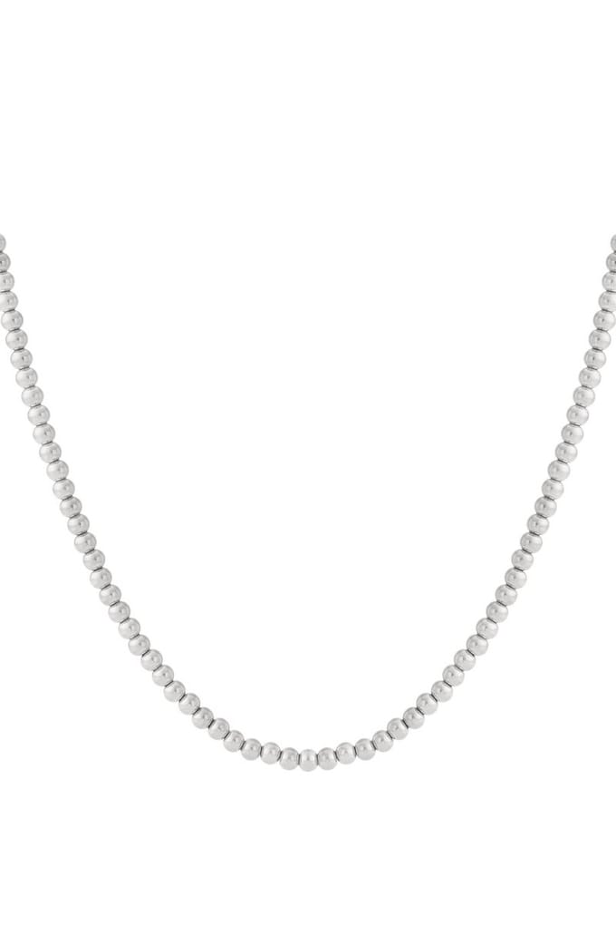 Bijoutheek Collier Ballen 6mm Glad Zilver
