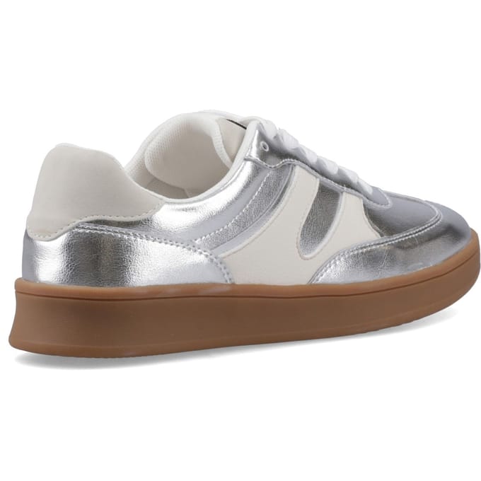 Hush Puppies Maura Suède Dames Silver Trainers