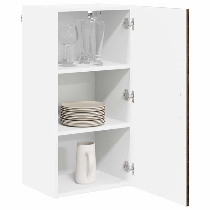 vidaXL - Wandkast - LUCCA - Bruin - eiken - 40 - x - 31 - x - 80 - cm - Bewerkt - hout