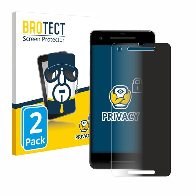 BROTECT - privacy screenprotector voor Google Pixel 2 - Folie Beschermfolie Blauwlichtfilter 2 Stuks