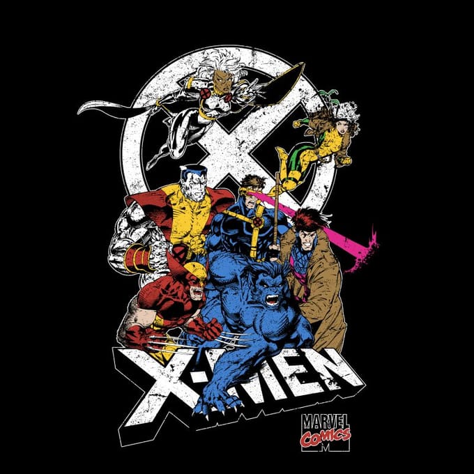 X-Men Super Team Men's T-Shirt - Black - M - Zwart