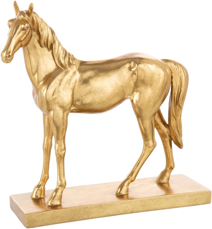 J-Line decoratie Paard Op Basis - polyresin - goud - large