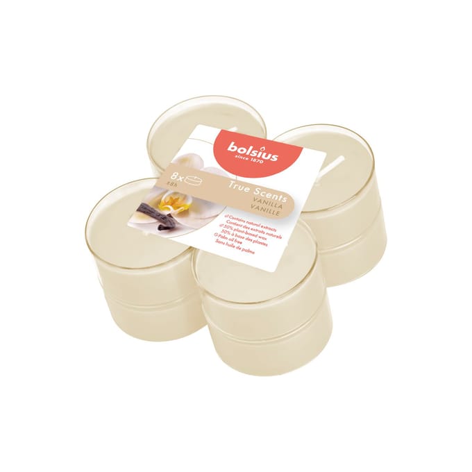 Bolsius Maxi Geur Theelichten Vanille - 8 Stuks