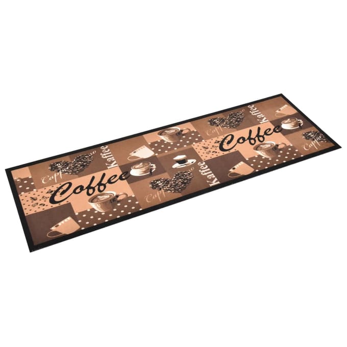 vidaXL - Keukenmat - wasbaar - Coffee - 60x180 - cm - bruin