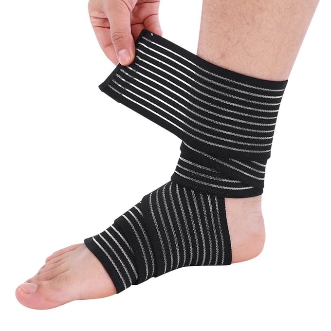 Ademende Enkelsteunbrace Compressiewrap Voetbeschermer Elastische Beschermband black