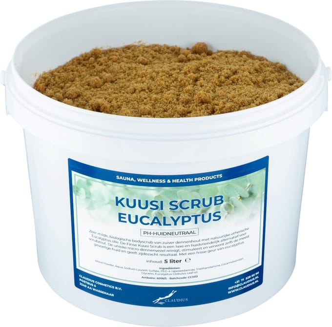 Kuusi Scrub Eucalyptus - 5 liter - met Etherische Eucalyptus Olie - Hydraterende Lichaamsscrub