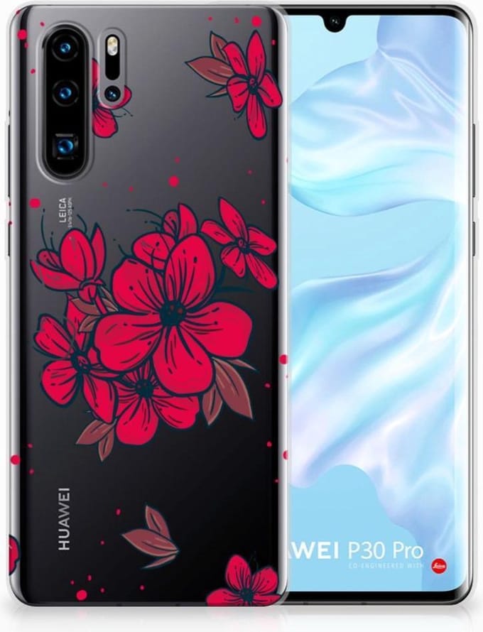 Back Cover voor Huawei P30 Pro TPU Case Blossom Red