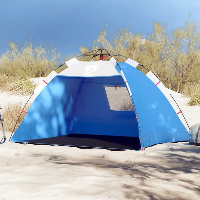 vidaXL - Strandtent - 2-persoons - waterdicht - snelontgrendeling - azuurblauw