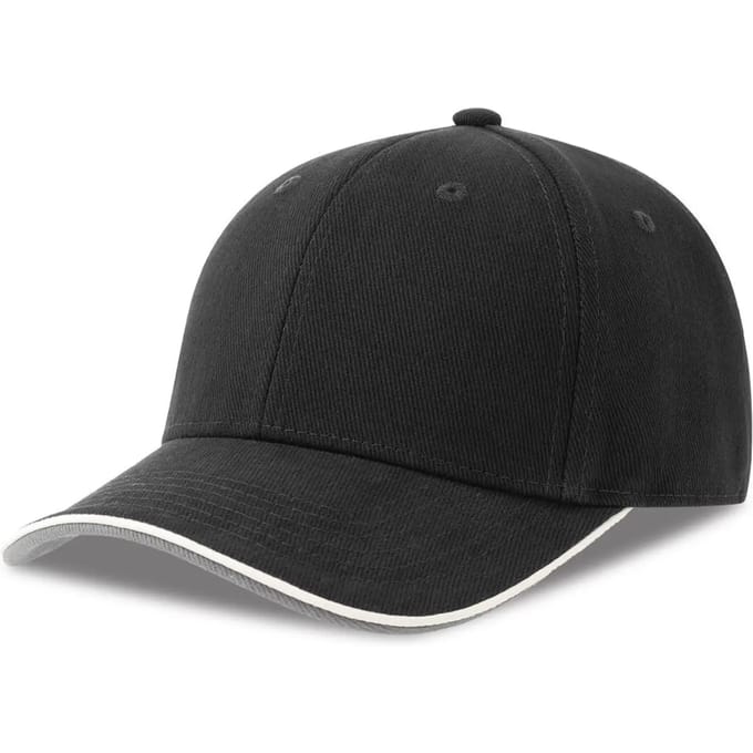 Atlantis Headwear Pilot Piping Sandwich-S Cap AT698 - Black - One size