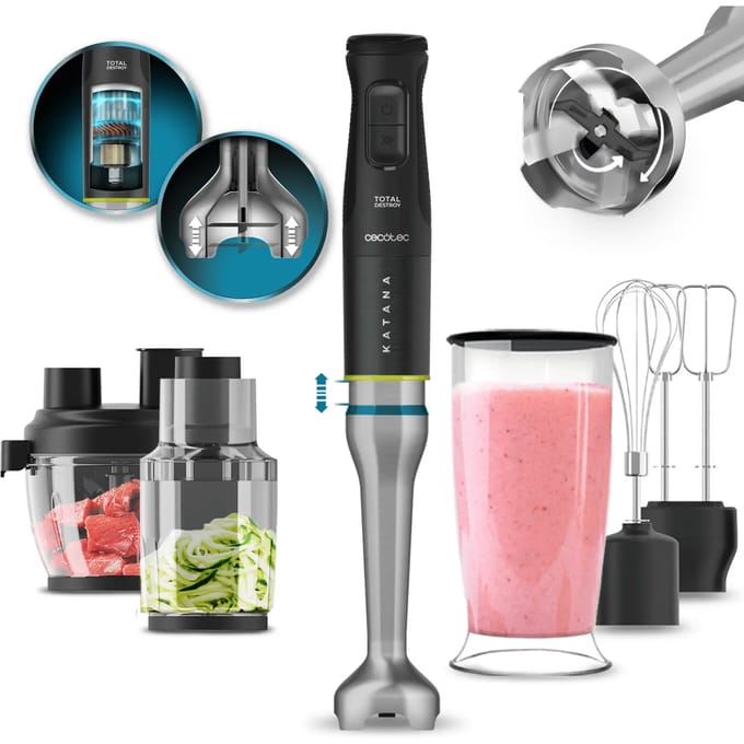 Cecotec 03963 blender Staafmixer 1500 W Zwart, Roestvrijstaal