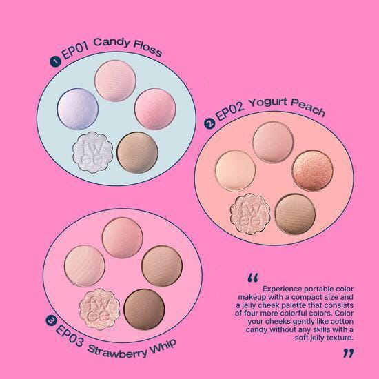 [fwee] Pocket Eye Palette (5 Colors) EP01 Candy Floss white