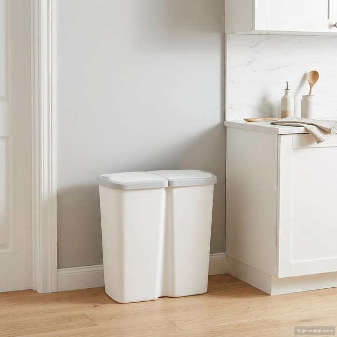 vidaXL - Afvalbin - Wit - 48,5 - x - 28 - x - 51 - cm - PP