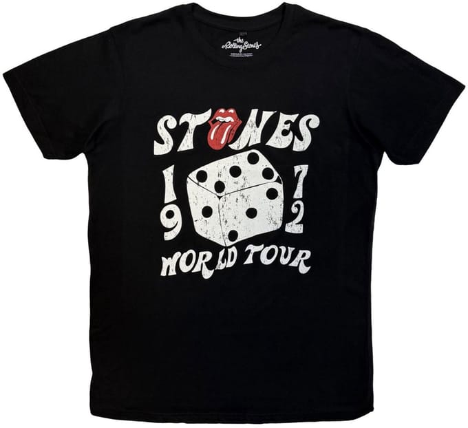 The Rolling Stones - Dice Tour '72 Heren Tshirt - M - Zwart