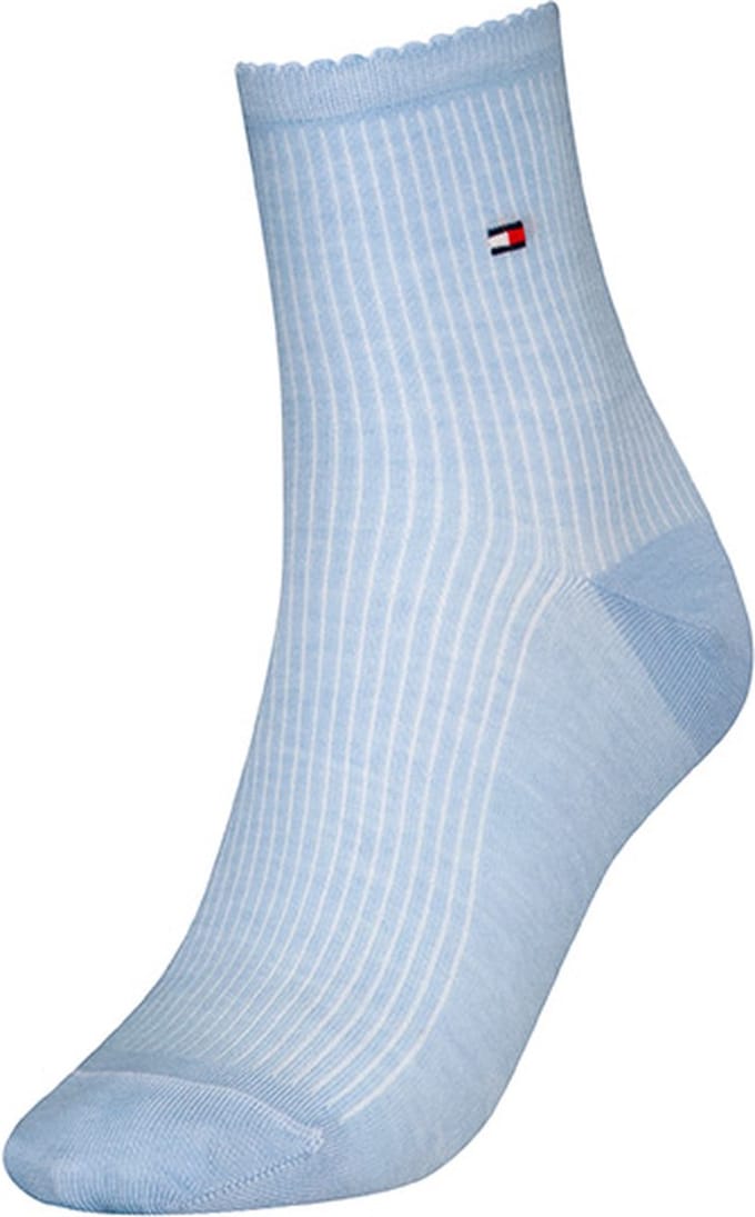 Tommy Hilfiger dames halfhoge sokken premium rib blauw II