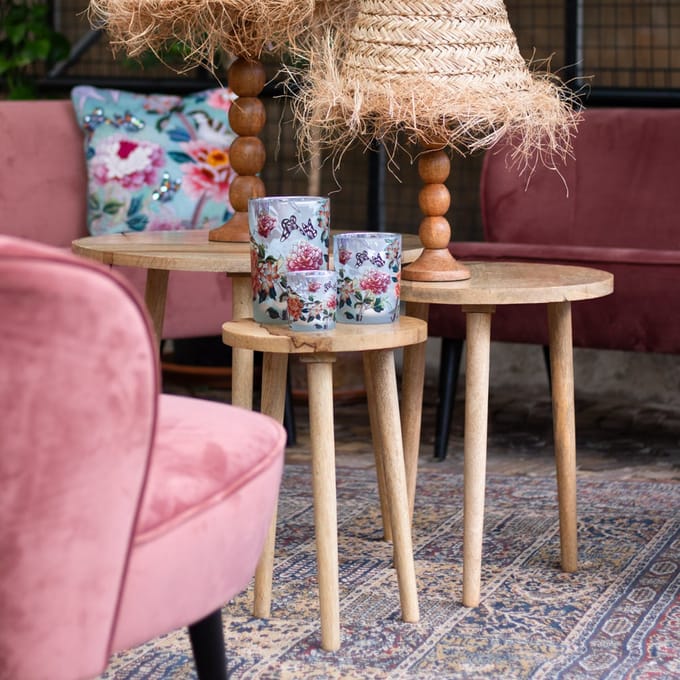 tafel mango hout dia 30cm