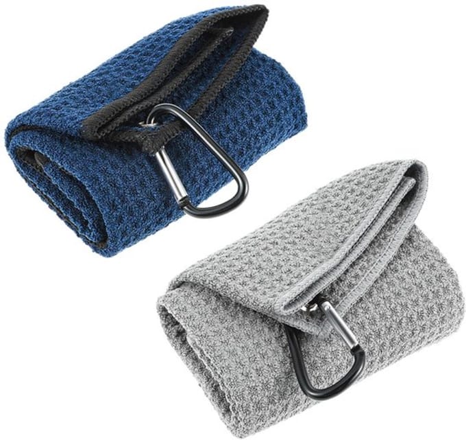 Dailygoody - Golfhanddoeken - Microvezel - Draagbaar - Grijs en blauw