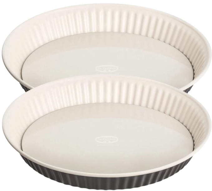 Set van 2 Taart- en quichevormen 28 cm in emaille Dr. Oetker Exclusive