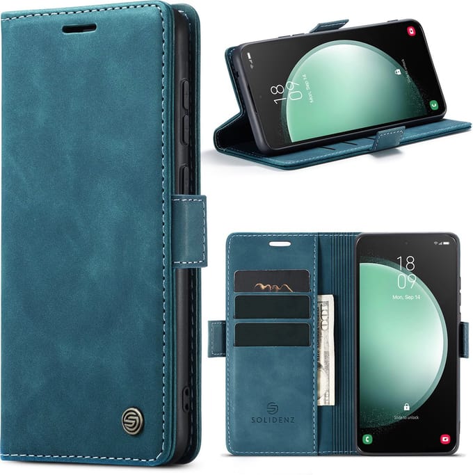 Solidenz Hoesje - Geschikt voor Samsung Galaxy S23 FE - Urban Book - Blauw