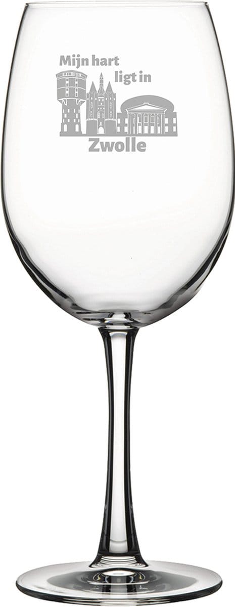 Gegraveerde Rode wijnglas 58cl Zwolle