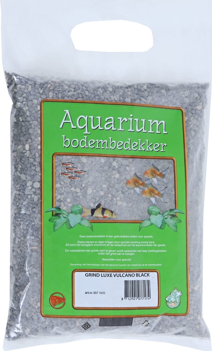 De Boon Zwart vulkanisch aquariumgrind | zak 4 kg | decoratieve bodembedekking