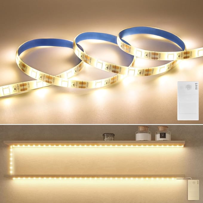 Bedverlichting met bewegingssensor - LED-strip met bewegingssensor voor binnen - Dimbare LED-strip met bewegingssensor - Wit - 100cm x 1cm x 1cm