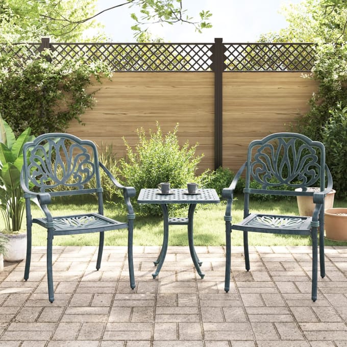 vidaXL Tuinstoelen 2 st gietaluminium groen