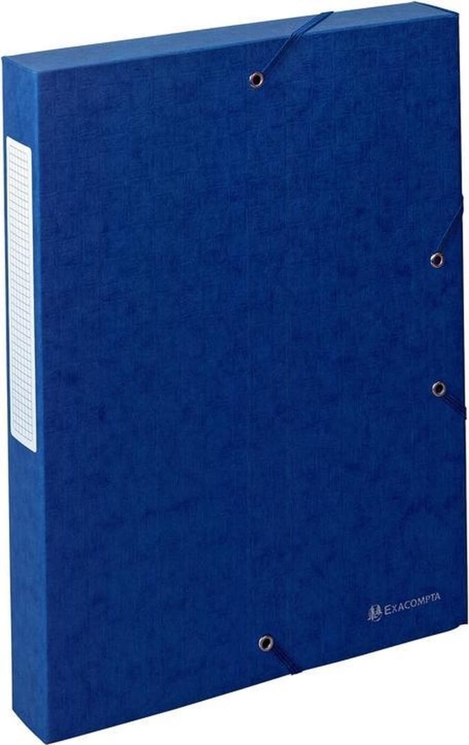 Exacompta 10x Klasseerdoos Scotten Rug 40mm - A4 - Blauw - 50812E